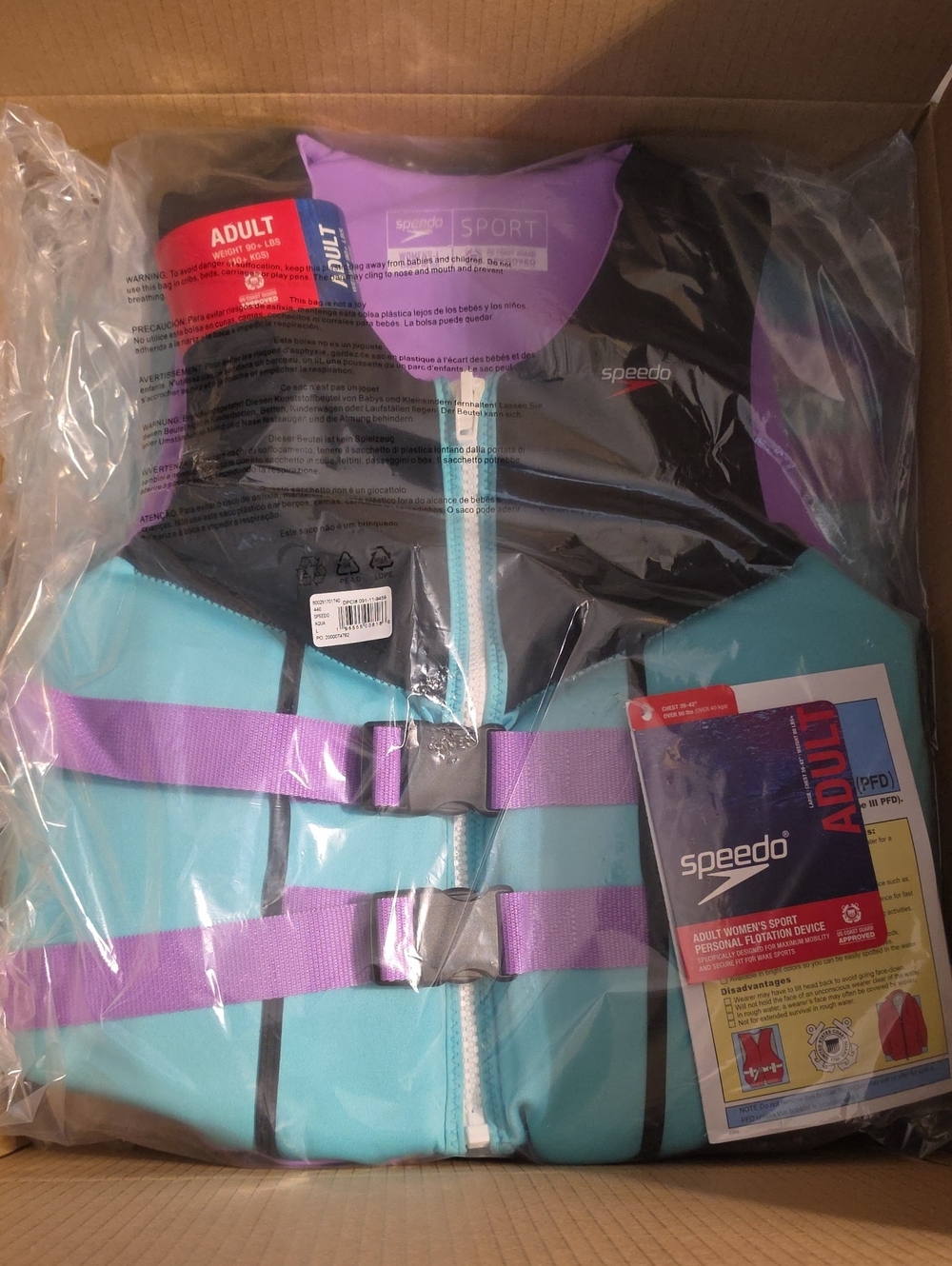 Speedo Aqua and Purple Women's Sport Life Jacket